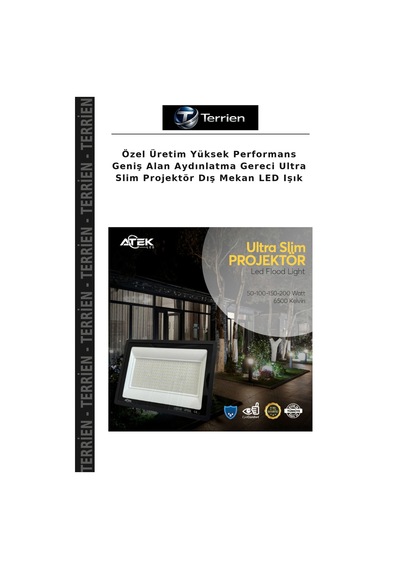 Özel Üretim Yüksek Performans Geniş Alan Aydınlatma Gereci Ultra Slim Projektör Dış Mekan Led Işık
