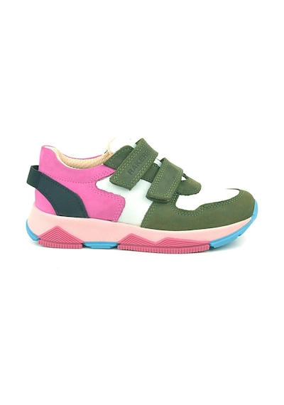 Rakerplus Hakiki Deri Yeşil Pembe Çocuk Sneakers Spor Ayakkabı Yeşil