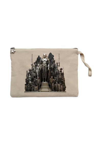 Human History Krem Clutch Astarlı Cüzdan / El Çantası