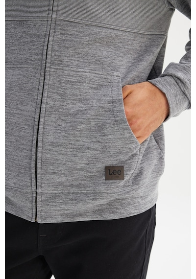 Lee Regular Fit Normal Kesim Kapüşonlu Cepli İçi Polarlı Fermuarlı Sweatshirt Gri
