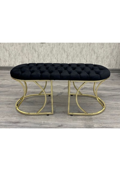 Bench Puf Bank İkili Bench Siyah Gold
