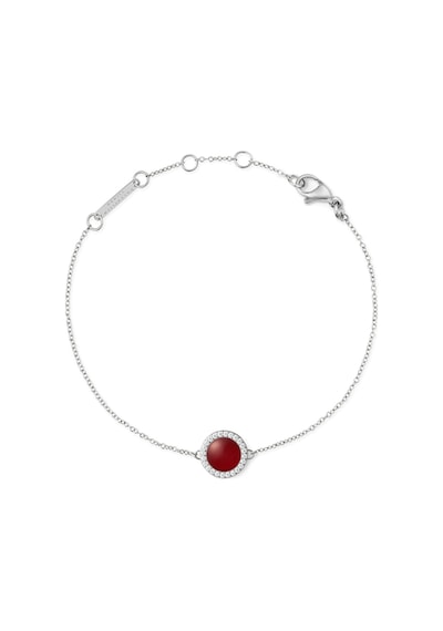 Audrey Bracelet Red Agathe Silver Silver
