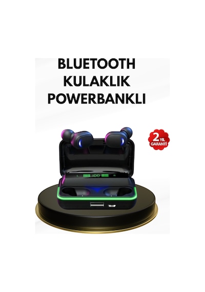 E10 Kablosuz Bluetooth Kulaklık 3d Ses, Powerbank Şarj Kutusu 00
