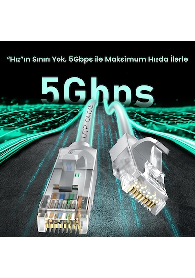 Cat6e 1000mbps Utp Rj45 Gigabit Ethernet Kablosu 20 Metre Standart