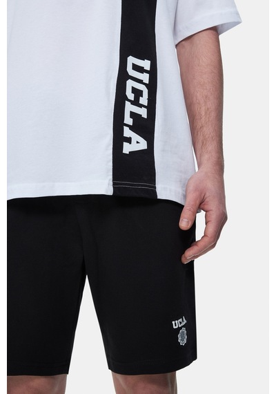 Ucla Keıth Beyaz Bisiklet Yaka Baskılı Oversize Erkek Tshirt Beyaz