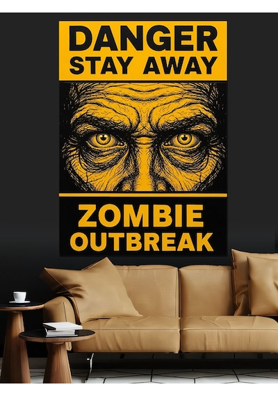 Ahşap Tablo Korkunç Zombi Salgını Posteri