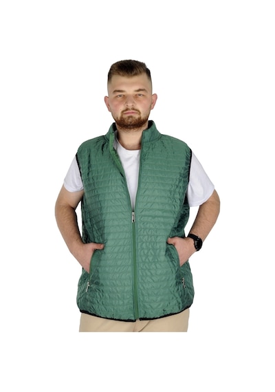 Mode Xl Büyük Beden Erkek Yelek Kapitone Yakalı 22601 Yeşil 001