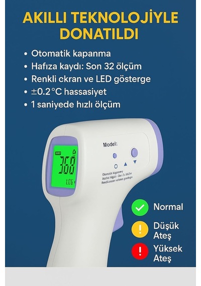 Lexroo Dijital Temassız Ateş Ölçer