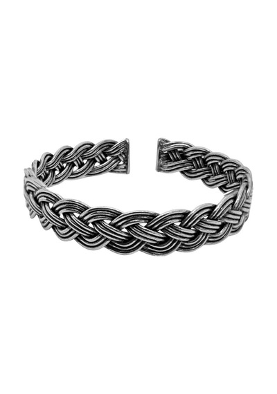Oya Silver Kalın Örgü Gümüş Bilezik Oya-kly-001
