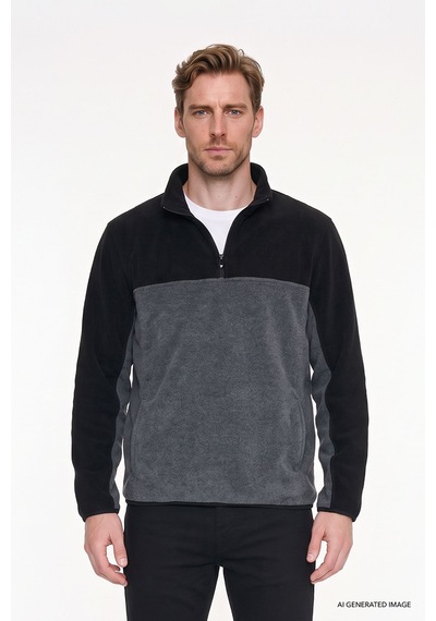AC&Co / Altınyıldız Classics Erkek Siyah-Antrasit Standart Fit Günlük Rahat Çift Renkli Polar Spor Sweatshirt 4A5221100015SSAS AC&Co / Altınyıldız Classics Erkek Siyah-Antrasit Standart Fit Günlük Rahat Çift Renkli Polar Spor Sweatshirt 4A5221100015SSAS