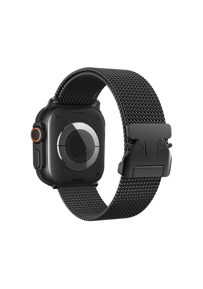 Cosmotex Newface Apple Watch Uyumlu  42mm Milano Metal Kordon - Siyah