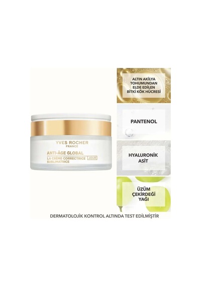 Yves Rocher Gündüz Kremi-hyaluronik Asit & Pantenol-yaşlanma Karşıtı Bitki Kök Hücre Bakım Anti Age Global 50ml