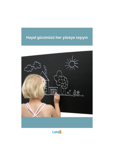 Yapışkanlı Kara Tahta Sticker 30cmx100cm Suya Dayanıklı Eğitim Araçları Çok Renkli