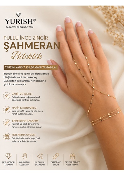 Kadın Gold Pullu İnce Zincir Şahmeran Bileklik