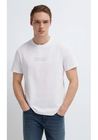 Mavi M0613270-620 Mavi Black Logo Baskılı Tişört Erkek T-shirt Beyaz