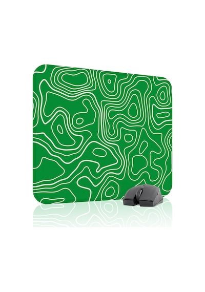 Yeşil Beyaz 48x40 Xl Taraftar Gaming Oyuncu Mouse Pad Kaymaz Taban Büyük Fare Altlığı Topography