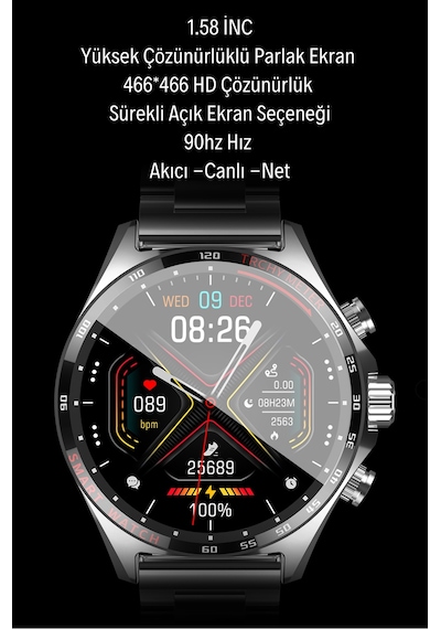 Vwar JS27 Pro Max Akıllı Saat + 3 Kordon (Distribütör Garantili)