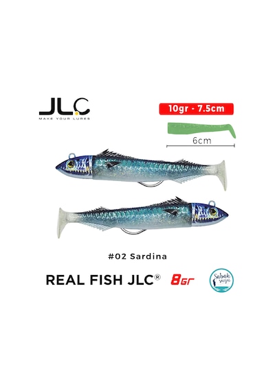Jlc Real Fish 8 Combo Set 10gr 7.5cm 02 Sardina 2+2 Silikon Balık