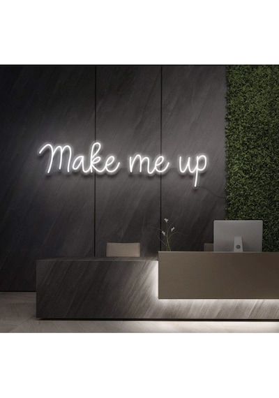 Make Me Up Yazılı Neon Tabela Beyaz