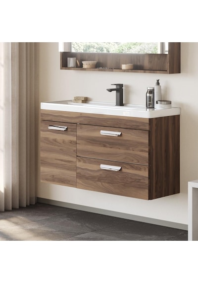 Orka Nova Iskoç Ceviz Banyo Dolabı Alt Modül Lavabo 100 Cm Ceviz Orka Nova Iskoç Ceviz Banyo Dolabı Alt Modül Lavabo 100 Cm Ceviz