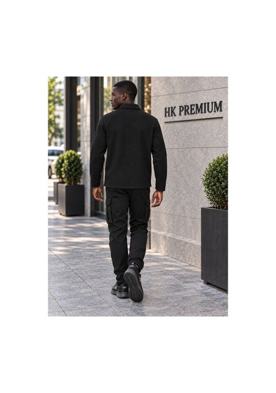 Hk Premium Erkek Gri Double Face Pike Gömlek Ceket Regular Fit, Çıtçıtlı, Uzun Kollu, Smart Casual Siyah Hk Premium Erkek Gri Double Face Pike Gömlek Ceket Regular Fit, Çıtçıtlı, Uzun Kollu, Smart Casual Siyah