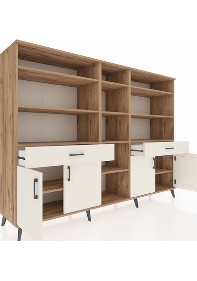 Hyperion Dolap 12 Raflı 2 Çekmeceli 4 Kapaklı 220x44x163 Çam-ayta Çam-aytaşı Hyperion Dolap 12 Raflı 2 Çekmeceli 4 Kapaklı 220x44x163 Çam-ayta Çam-aytaşı