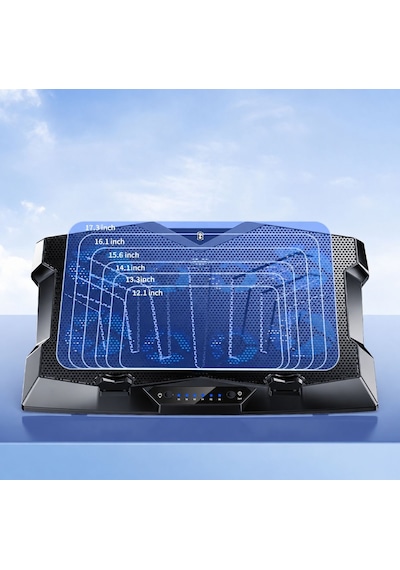 Techtic 8 Fanlı 18-11inç Rgb Işıklı Notebook Laptop Soğutucu Fan Yükseklik Ayarlı