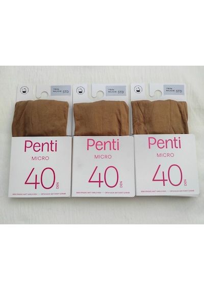 Penti Mıkro 40 Den Orta Kalın Mat Soket Çorap Kısa Soket Çorap 3'lü 001