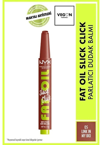 Nyx Professional Makeup Fat Oil Slick Click Parlatıcı Nemlendirici Nude Tonlu Dudak Balmı - 05 Link In My Bio 05