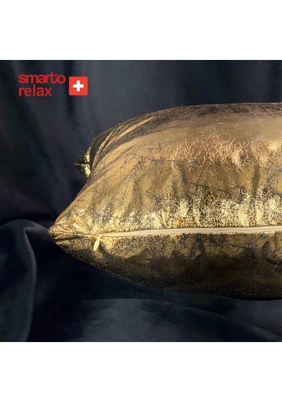 Smarto Relax Tekli Desenli Dekoratif Dolgulu Kırlent 45x45 Cm - Smr-kır-043 Siyah - Altın