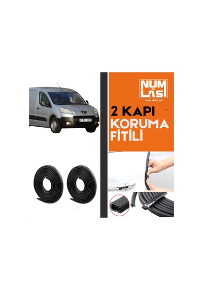Peugeot Partner Tepee Panelvan 2009-2018 İki Kapı Koruma Fitili Siyah Renk Numlas-a Kalite-nm2703