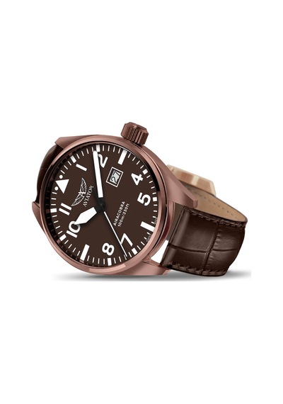 Airacobra V.1.22.8.151.4 Takvimli Kahverengi Deri Kordon 42 Mm Erkek Kol Saati 10 Atm Kahverengi - 860439461 Metalik
