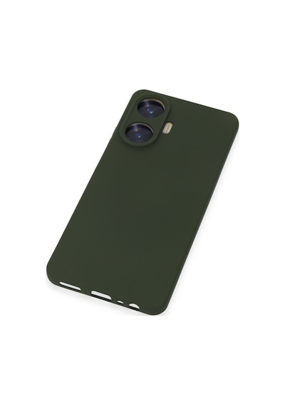 Realme C55 Uyumlu Kılıf Nano İçi Kadife Silikon - Koyu Yeşil