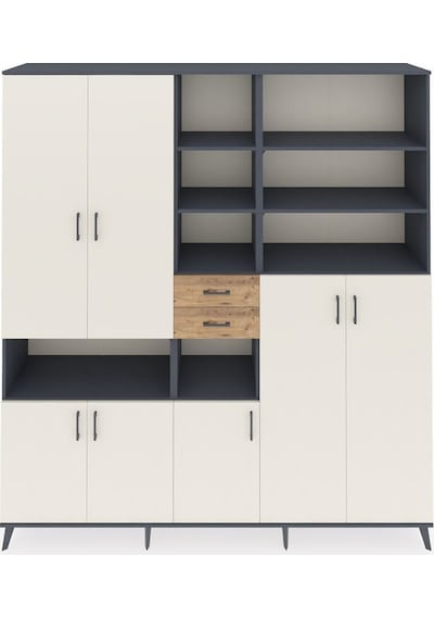 Hyperion Dolap 17 Raflı 2 Çekmeceli 7 Kapaklı 220x44x243 Antrasit-aytaşı/çam Aytası/atlas Çam - Antrasıt Hyperion Dolap 17 Raflı 2 Çekmeceli 7 Kapaklı 220x44x243 Antrasit-aytaşı/çam Aytası/atlas Çam - Antrasıt