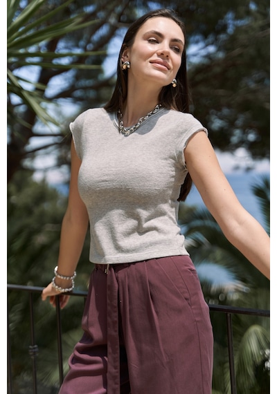 Bohemai Kensal Dar Kesim Gri T-shirt Gri