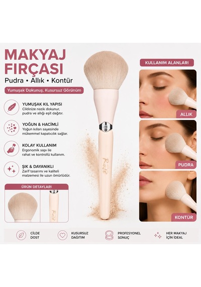 3b Trend Pudra Fırçası Makyaj Fırçası - Yumuşak Yoğun Kıllı Allık Kontür Fondöten Toz Pudra Fırçası 79925796 3b Trend Pudra Fırçası Makyaj Fırçası - Yumuşak Yoğun Kıllı Allık Kontür Fondöten Toz Pudra Fırçası 79925796