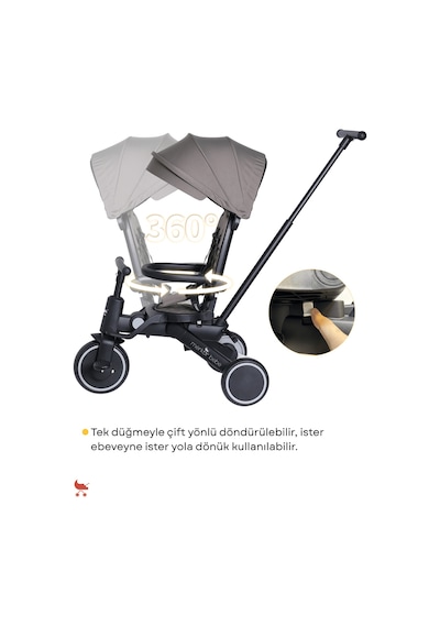 Merkür Bebe Hawk Üç Tekerlekli Bebek Ve Çocuk Bisikleti Siyah Siyah