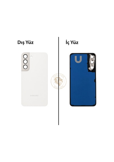 Samsung Uyumlu S22 Beyaz Arka Kapak Arka Cam Batarya Kapağı Lazer Kesim Kapak Pil Kapağı Back Cover Çok Renkli