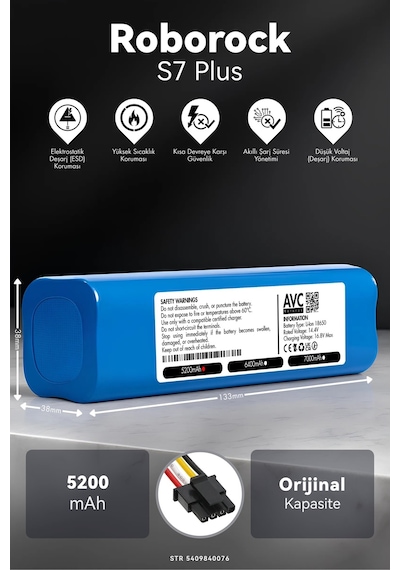 Roborock S7 Plus 5200mah Robot Süpürge Bataryası K.k