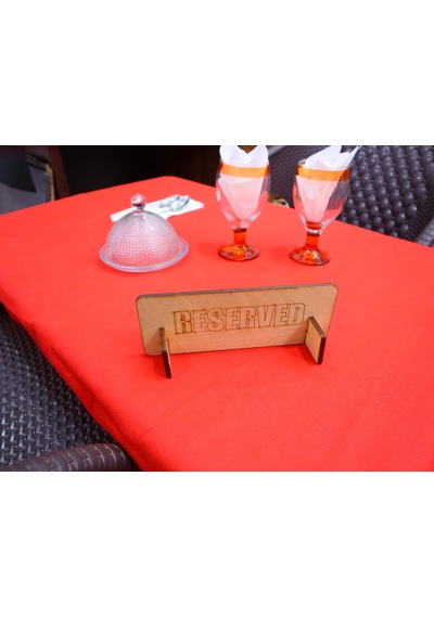 Deepcraft Ahşap Masa Rezerve Yazısı Restoran & Kafe Rezerve