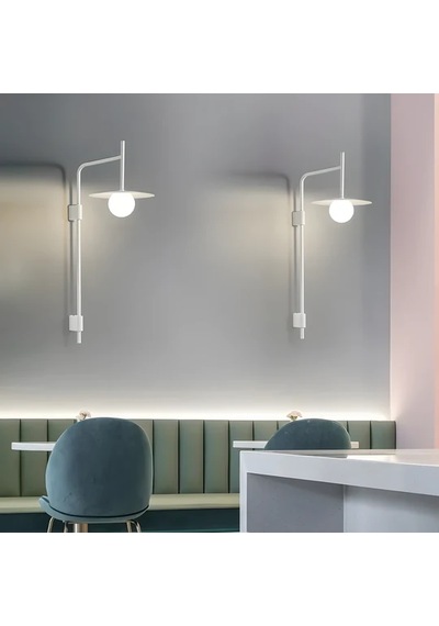 Modern İskandinav Tarzı Camlı Duvar Aplikleri - Yatak Odası Ve Ev İçi Aydınlatma 3142-w02-1y-sz Beyaz