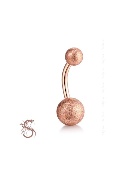 Roze Renk 8Mm Top Uçlu Çelik Muz Göbek Piercing P455D