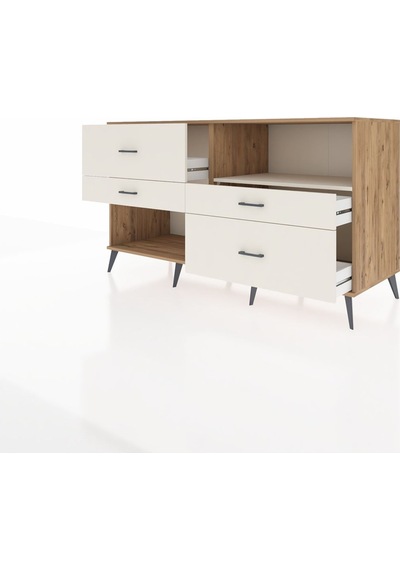 Kronos Konsol Tek Raflı 4 Çekmeceli 176x59x99 Çam-aytaşı Çam-aytaşı