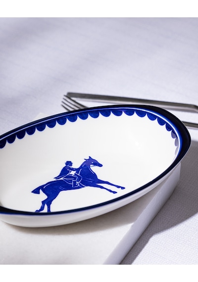 Madame Coco Reve Bleu Tierra Oval Tabak - 22 Cm - Mavi/beyaz 8684427225370 Çok Renkli