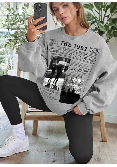 Kozia Outdoors Baskılı Oyaka Unisex Oversize Sweatshirt Gri