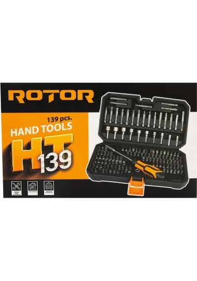 Ht139 Tornavidalı Vidalama Ve Lokma Uçlu Bit Seti, 139 Parça Rotor Erkek Hediyelik Seti 38255737