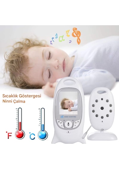 Bebek İzleme Monitörü Kablosuz 2.0 ''lcd Çocuk Bakıcısı Gece Görü