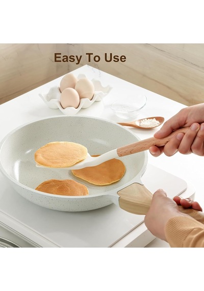 3'lü Silikon Mutfak Gereçleri Seti, Ahşap Saplı Silikon Kaşık Kepçe Spatula Seti, Yemek Pişirme Ve Servis Seti, Diğer