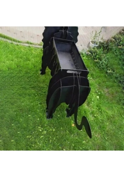 Aslan Şeklinde Mangal, Kömürlü Barbekü, Metal Aslan Mangal, Dekoratif Heykel