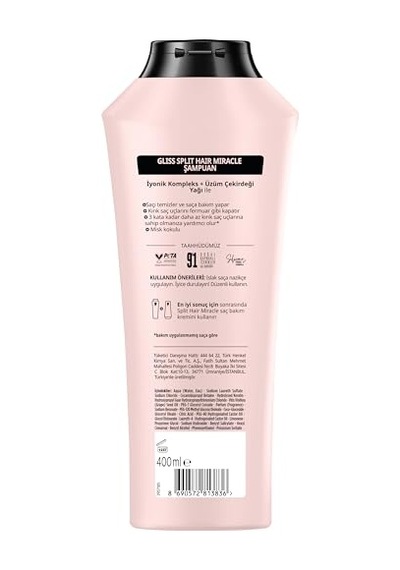 Split Hair Miracle Kırık Uçları Mühürleyen Şampuan 400ml Beyaz